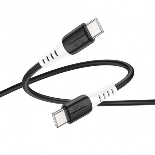 Дата кабель Hoco X82 Silicone Type-C to Type-C 60W (1m) Black - зображення 2 