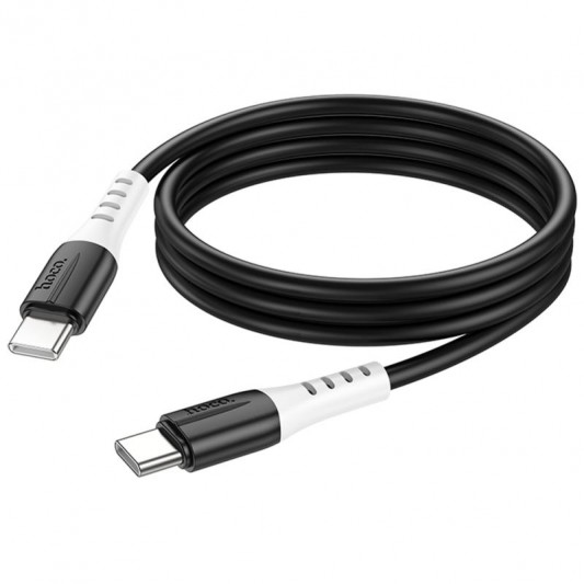 Дата кабель Hoco X82 Silicone Type-C to Type-C 60W (1m) Black - зображення 4 