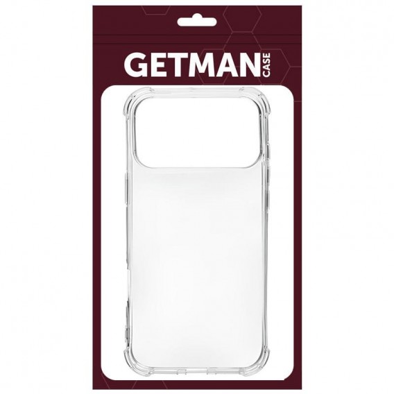 TPU чохол GETMAN Ease logo посилені кути для Apple iPhone 17 Pro (6.3") Безбарвний (прозорий)
