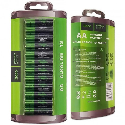 Батарейки Hoco AA (LR6) Alkaline упаковка 12 шт Black - зображення 2 