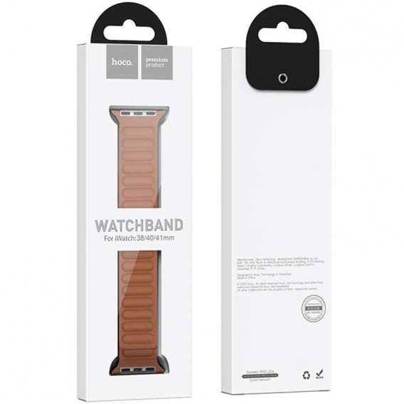 Ремінець Hoco WA23 Original series leather chain magnetic strap для Apple watch 42(ser.1-3)/44/45/49m Brown