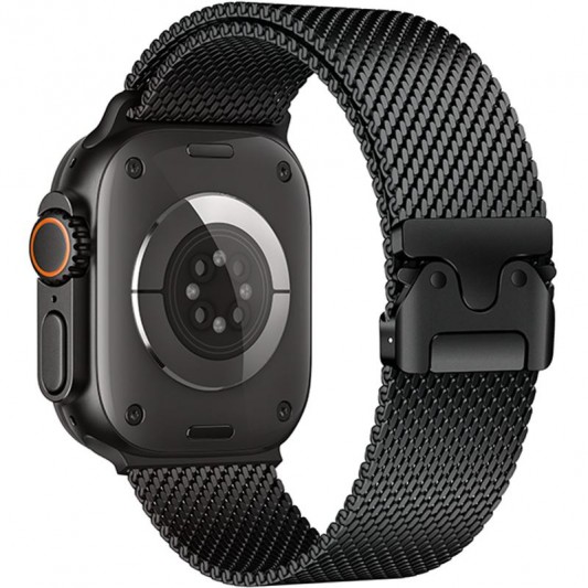 Ремінець Hoco WA33 Original series umbrella buckle Milanese steel strap для Apple watch 38/40/41/42mm Black - зображення 1 