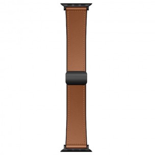 Ремешок Hoco WA34 Basic magnetic buckle silicone leather strap для Apple watch 38/40/41/42mm Brown