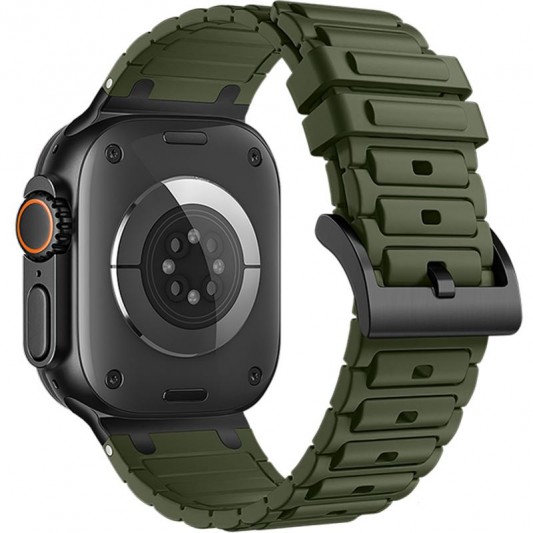 Ремінець Hoco WA35 Emir series thickened silicone strap для Apple watch 44/45/46/49mm Army Green - зображення 1 