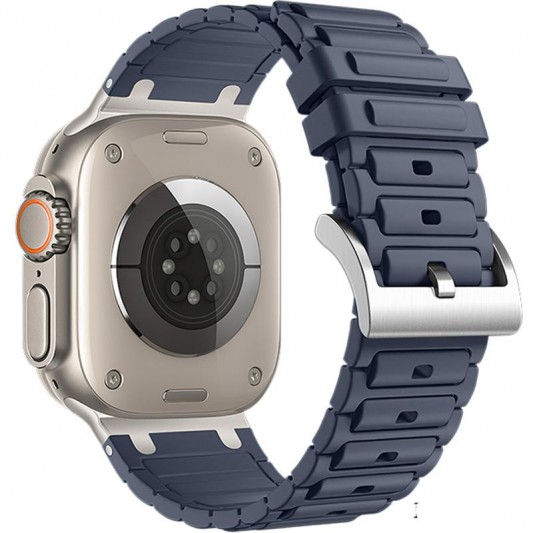 Ремінець Hoco WA35 Emir series thickened silicone strap для Apple watch 44/45/46/49mm Grayish Blue - зображення 1 