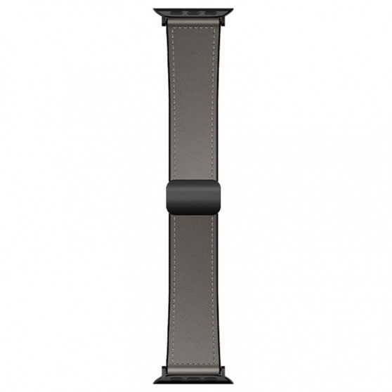 Ремешок Hoco WA34 Basic magnetic buckle silicone leather strap для Apple watch 44/45/46/49mm Dark Gray