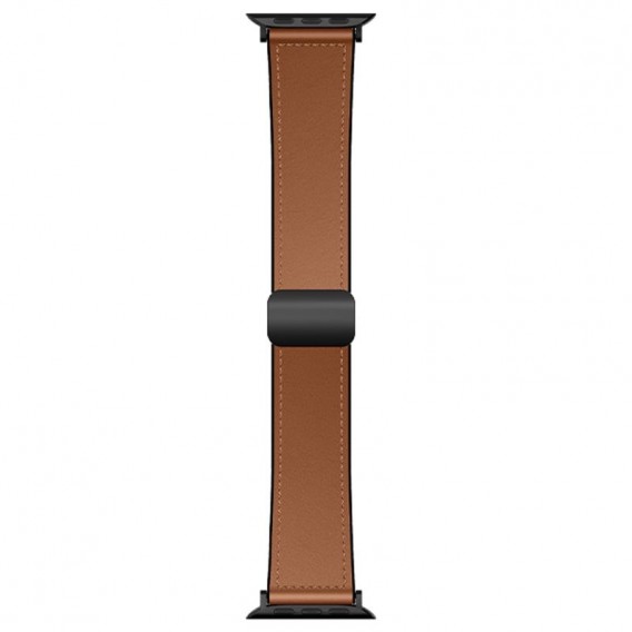 Ремінець Hoco WA34 Basic magnetic buckle silicone leather strap для Apple watch 44/45/46/49mm Brown