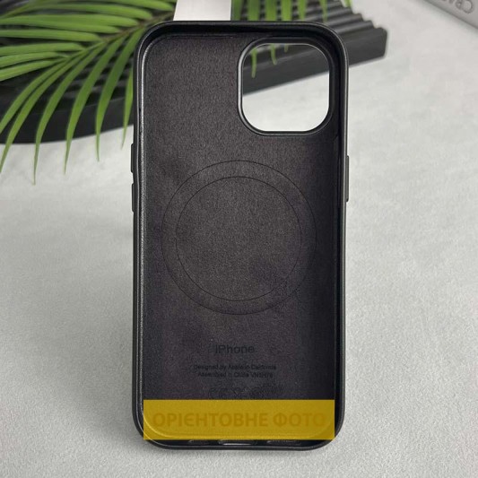 Шкіряний чохол Leather Case (AAA) with MagSafe and Animation для Apple iPhone 16 Plus (6.7") Black - зображення 1 