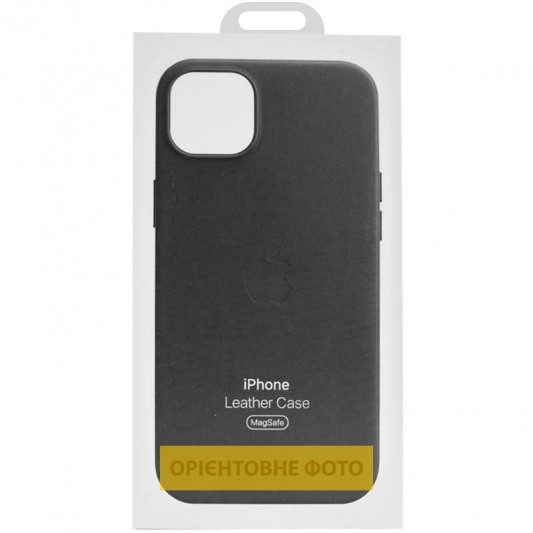 Шкіряний чохол Leather Case (AAA) with MagSafe and Animation для Apple iPhone 16 Plus (6.7") Black - зображення 3 