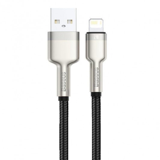 Дата кабель Baseus Cafule Series Metal USB to Lightning 2.4A (0.25m) (CALJK-0) Black