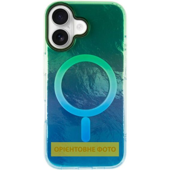 Чехол TPU Shiny Mountain (MagFit) для Apple iPhone 17 (6.3) Green / Blue