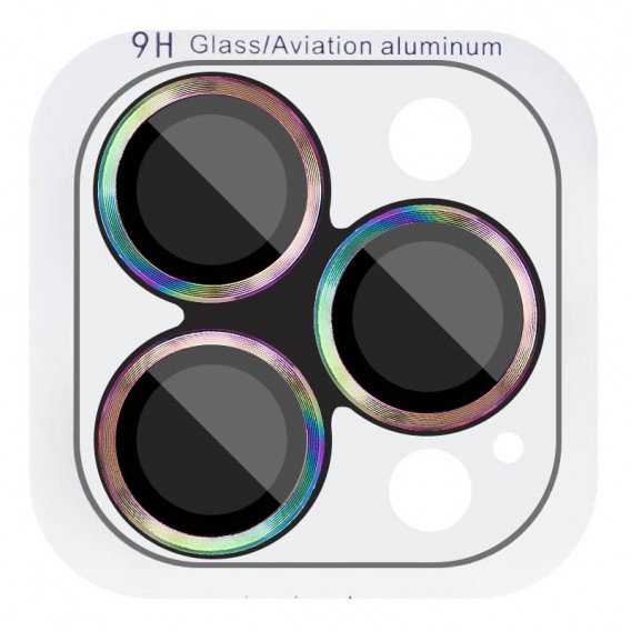 Захисне скло Metal Classic на камеру (у упак.) для Apple iPhone 17 Pro (6.3") / 17 Pro Max (6.9") Бузковий / Rainbow