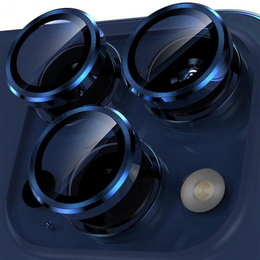 Захисне скло Metal Classic на камеру (у упак.) для Apple iPhone 17 Pro (6.3") / 17 Pro Max (6.9") Синій / Dark Blue - зображення 1 