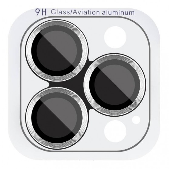 Защитное стекло Metal Classic на камеру (в упаковке) для Apple iPhone 17 Pro (6.3") / 17 Pro Max (6.9") Серебряный / Silver