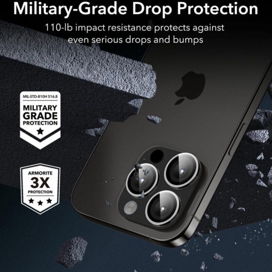 Захисне скло Metal Classic на камеру (у упак.) для Apple iPhone 17 Pro (6.3") / 17 Pro Max (6.9") Срібний / Silver - зображення 4 