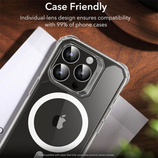 Захисне скло Metal Classic на камеру (у упак.) для Apple iPhone 17 (6.3") Срібний / Silver - зображення 5 