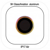Защитное стекло Metal Classic на камеру (в упак.) для Apple iPhone 17 Air (6.5 дюйма) Сиреневый / Rainbow