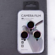 Захисне скло Metal Classic на камеру (у упак.) для Apple iPhone 17 Air (6.5") Бузковий / Rainbow