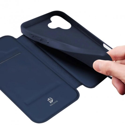 Чохол-книжка Dux Ducis з кишенею для візиток для Apple iPhone 17 (6.3") Синій - зображення 3 