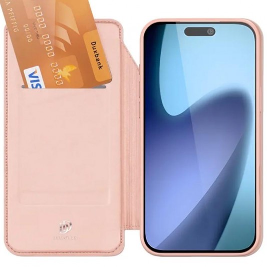 Чохол-книжка Dux Ducis з кишенею для візиток для Apple iPhone 17 Pro (6.3") Rose Gold - зображення 2 