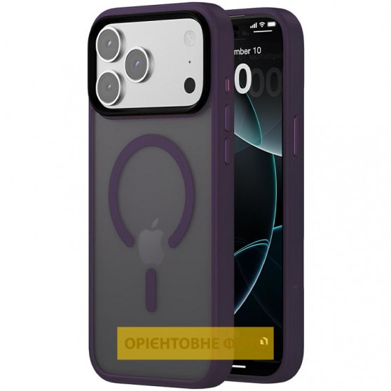 TPU+PC чохол Metal Buttons with MagSafe Colorful для Apple iPhone 17 (6.3") Темно-фіолетовий / Dark Purple