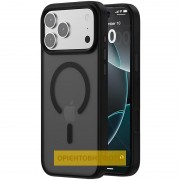 TPU+PC чохол Metal Buttons with MagSafe Colorful для Apple iPhone 17 (6.3") Чорний / Black