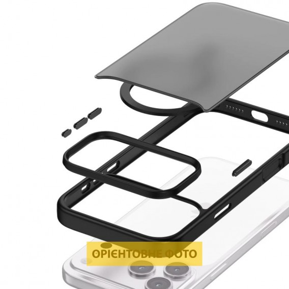 TPU+PC чохол Metal Buttons with MagSafe Colorful для Apple iPhone 17 (6.3") Чорний / Black