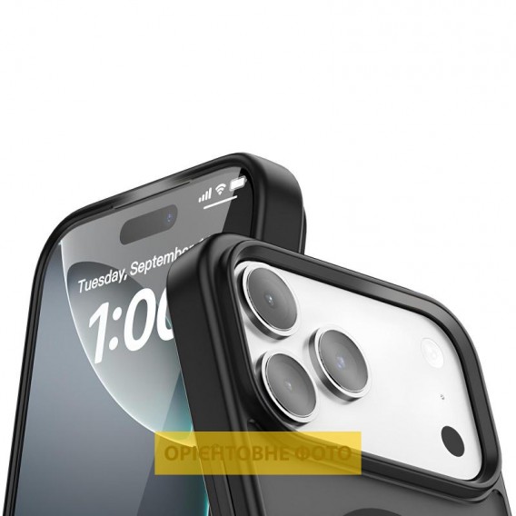 TPU+PC чохол Metal Buttons with MagSafe Colorful для Apple iPhone 17 (6.3") Чорний / Black