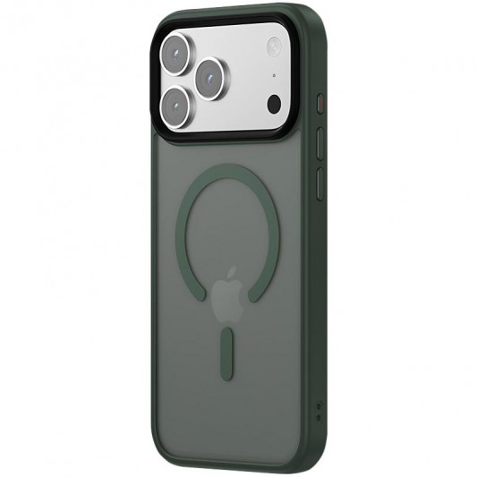 TPU+PC чохол Metal Buttons with MagSafe Colorful для Apple iPhone 17 Pro (6.3") Зелений / Dark Green - зображення 1 