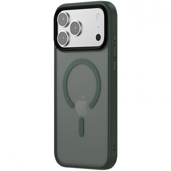 TPU+PC чохол Metal Buttons with MagSafe Colorful для Apple iPhone 17 Pro (6.3") Зелений / Dark Green