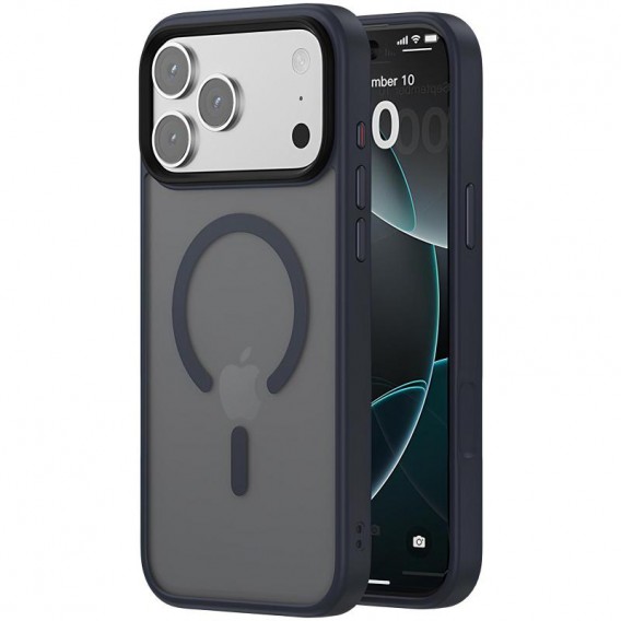 TPU+PC чохол Metal Buttons with MagSafe Colorful для Apple iPhone 17 Pro (6.3") Синій / Navy Blue