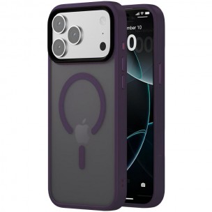 TPU+PC чехол Metal Buttons with MagSafe Colorful для Apple iPhone 17 Pro (6.3") Темно-фиолетовый / Dark Purple