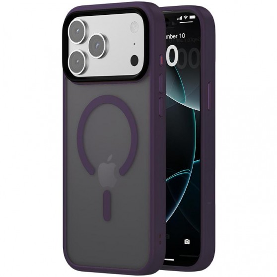 TPU+PC чохол Metal Buttons with MagSafe Colorful для Apple iPhone 17 Pro Max (6.9") Темно-фіолетовий / Dark Purple