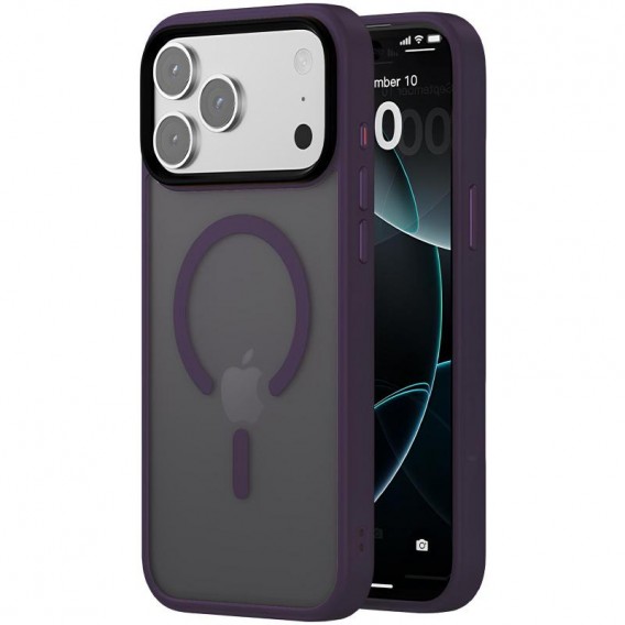 TPU+PC чохол Metal Buttons with MagSafe Colorful для Apple iPhone 17 Pro Max (6.9") Темно-фіолетовий / Dark Purple