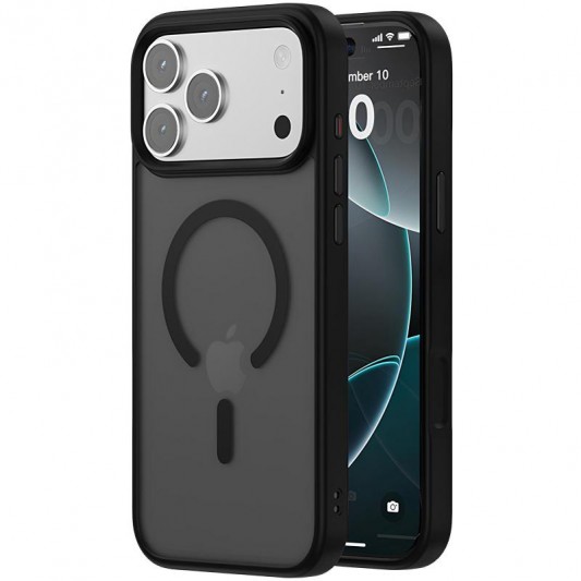 TPU+PC чохол Metal Buttons with MagSafe Colorful для Apple iPhone 17 Pro Max (6.9") Чорний / Black
