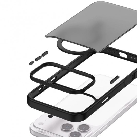TPU+PC чохол Metal Buttons with MagSafe Colorful для Apple iPhone 17 Pro Max (6.9") Чорний / Black - зображення 5 