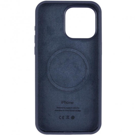 Чохол Silicone Case (AA) Logo with MagSafe для Apple iPhone 11 (6.1") Темно-синій / Midnight blue - зображення 2 