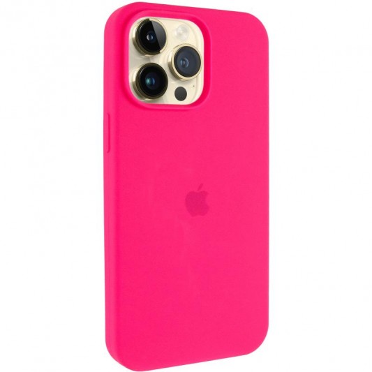Чохол Silicone Case (AA) Logo with MagSafe для Apple iPhone 12 Pro / 12 (6.1") Рожевий / Barbie pink