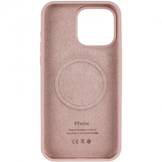 Чохол Silicone Case (AA) Logo with MagSafe для Apple iPhone 12 Pro / 12 (6.1") Рожевий / Pink Sand - зображення 2 