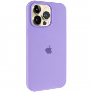Чохол Silicone Case (AA) Logo with MagSafe для Apple iPhone 12 Pro / 12 (6.1") Бузковий / Dasheen