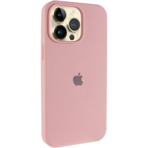 Чохол Silicone Case (AA) Logo with MagSafe для Apple iPhone 12 Pro Max (6.7") Рожевий / Pink Sand