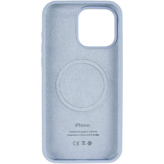 Чохол Silicone Case (AA) Logo with MagSafe для Apple iPhone 13 (6.1") Блакитний / Lilac Blue - зображення 2 
