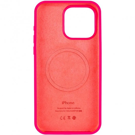Чохол Silicone Case (AA) Logo with MagSafe для Apple iPhone 13 (6.1") Рожевий / Barbie pink - зображення 2 