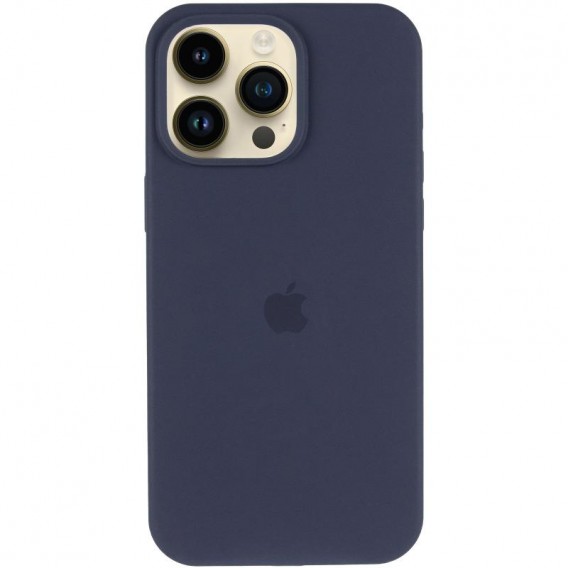 Чохол Silicone Case (AA) Logo with MagSafe для Apple iPhone 13 Pro (6.1") Темно-синій / Midnight blue