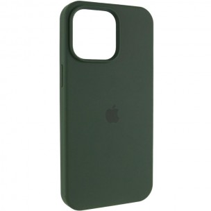 Чехол Silicone Case (AA) Logo with MagSafe для Apple iPhone 14 (6.1") Зеленый / Cyprus Green