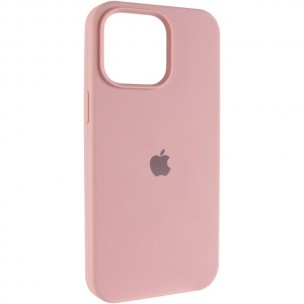 Чохол Silicone Case (AA) Logo with MagSafe для Apple iPhone 14 (6.1") Рожевий / Pink Sand