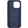 Чохол Silicone Case (AA) Logo with MagSafe для Apple iPhone 14 (6.1") Темно-синій / Midnight blue