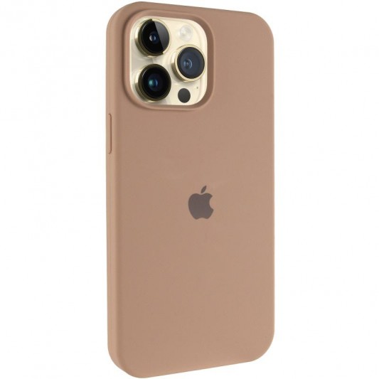 Чохол Silicone Case (AA) Logo with MagSafe для Apple iPhone 14 Pro (6.1") Бежевий / Desert Gold