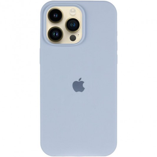 Чохол Silicone Case (AA) Logo with MagSafe для Apple iPhone 14 Pro (6.1") Блакитний / Lilac Blue - зображення 1 