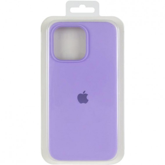 Чохол Silicone Case (AA) Logo with MagSafe для Apple iPhone 14 Pro (6.1") Бузковий / Dasheen